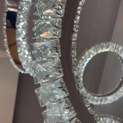 Candelabru LED Cindy, 128W, Metal si Cristal, Argintiu