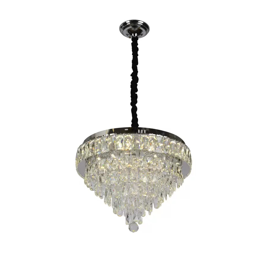 MEILI CRYSTAL CASCADA 500 – Candelabru LED cu Cristale, 112W, Ø500 mm, cu Telecomandă