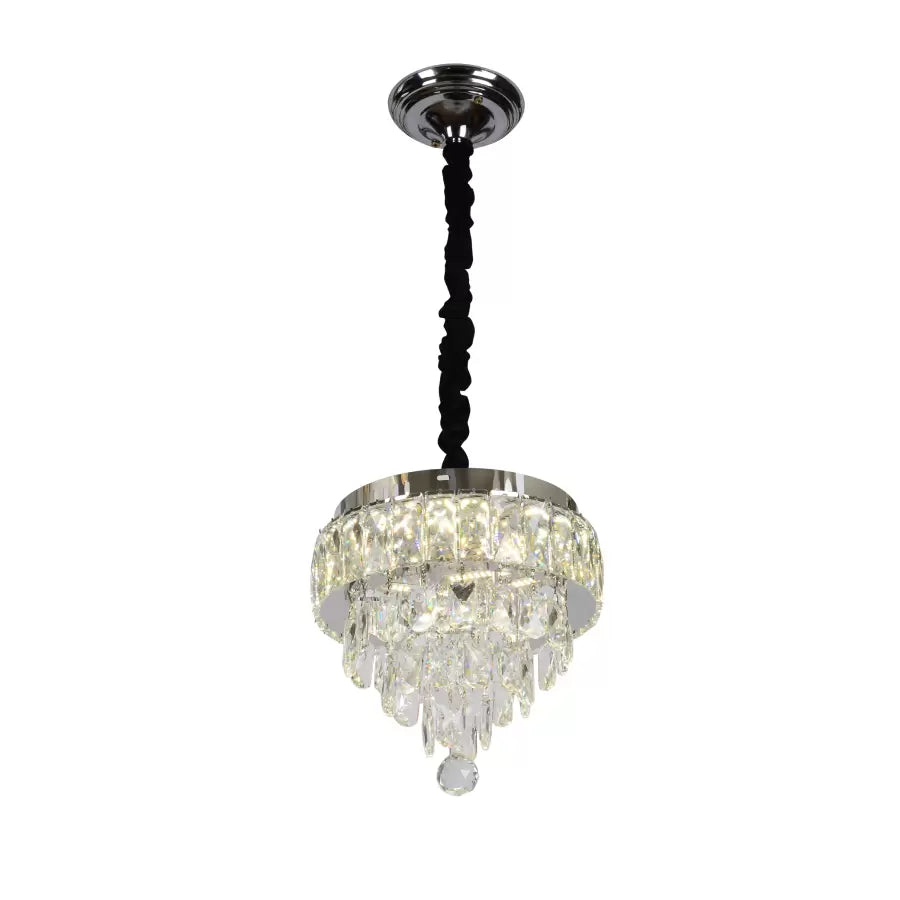 MEILI CRYSTAL CASCADA 300 – Candelabru LED cu Cristale, 52W, Ø300 mm, cu Telecomandă