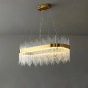 Lustra LED suspendata SIMONE 105W, Liniara, lumina Rece/Calda/Neutra, Dimabila, Auriu Lucios, Inaltime Reglabila