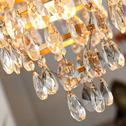 Candelabru Cristal REGALITE Petito, 8XE14, Diametru 45cm, Auriu Lucios, Inaltime Reglabila