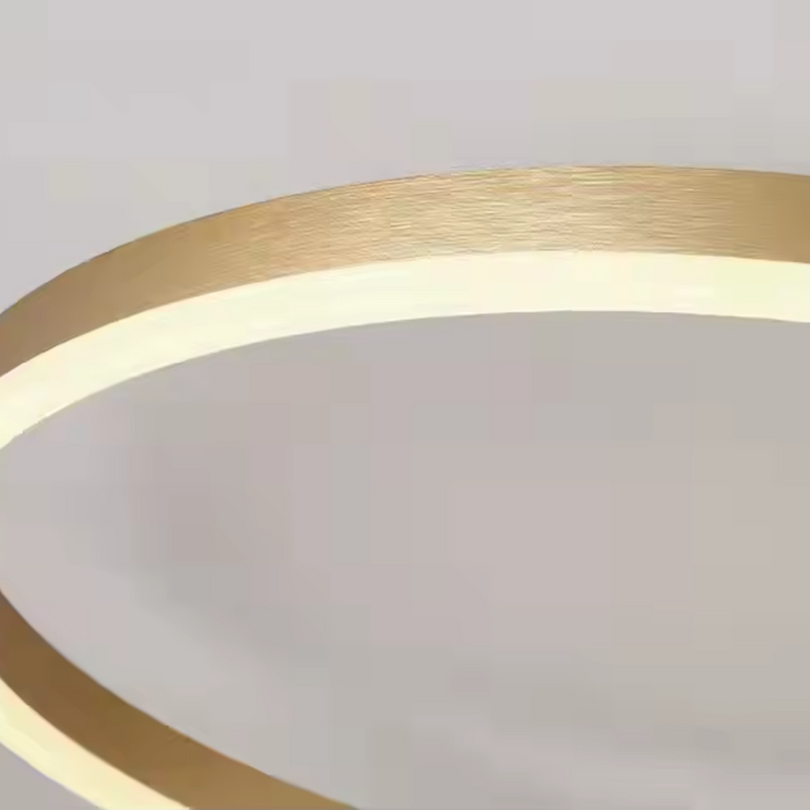 Lustra LED cu telecomanda RIGA LILITH 68W, 3 Cercuri, lumina Rece/Calda/Neutra, Dimabila, Auriu Lucios