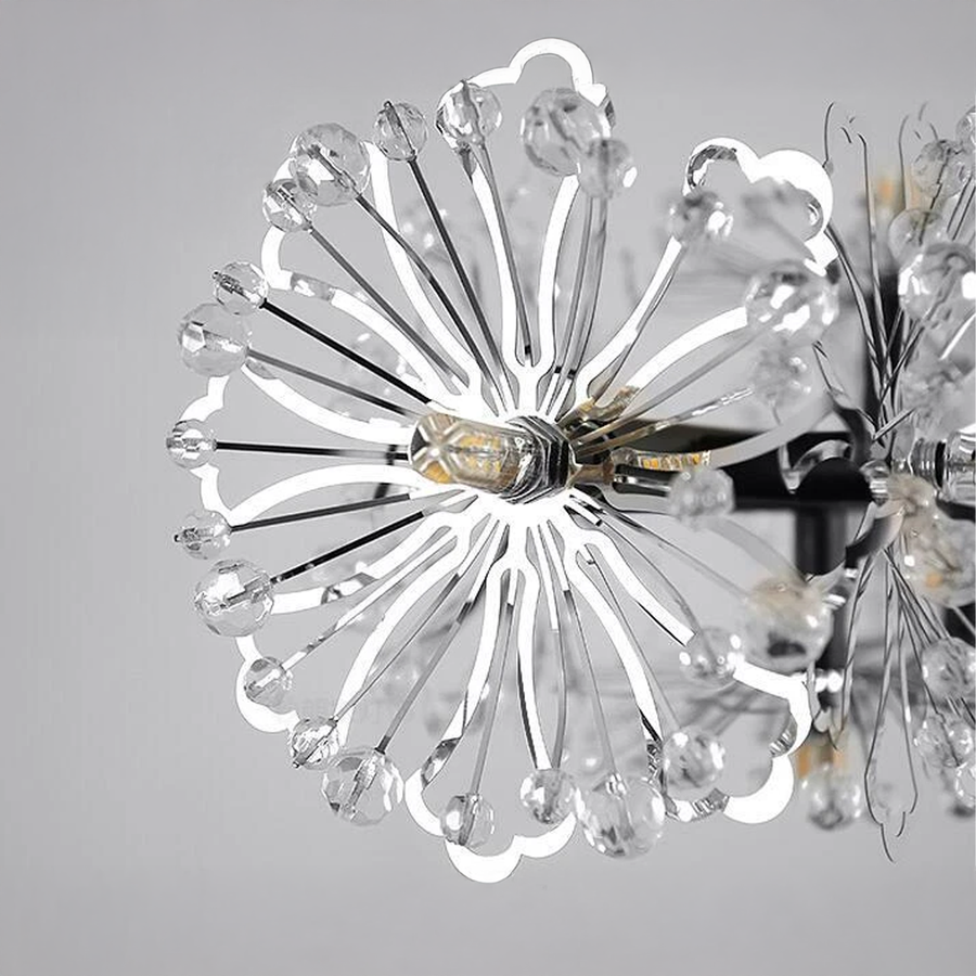 Candelabru Cristal PETERHOF Regalis 15x G4, Lungime 120cm, Negru