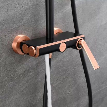 Coloana Dus, Alama Sanitara, Negru cu Roz-Gold, 10010H-M