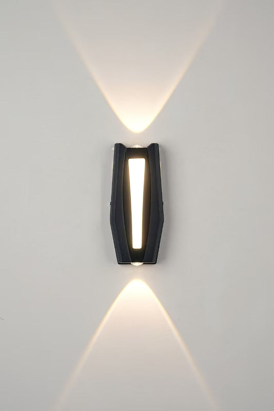 Aplica LED AX218 de Exterior si Interior, 2 Surse x 8W, Metalic, Negru, 3000K