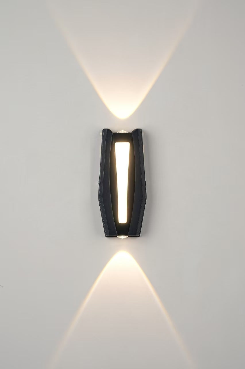 Aplica LED AX218 de Exterior si Interior, 2 Surse x 8W, Metalic, Negru, 3000K