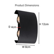 Fantas Aplica LED de Exterior si Interior, 4 Surse x 1W, IP65, Metalic, Negru, 3000K