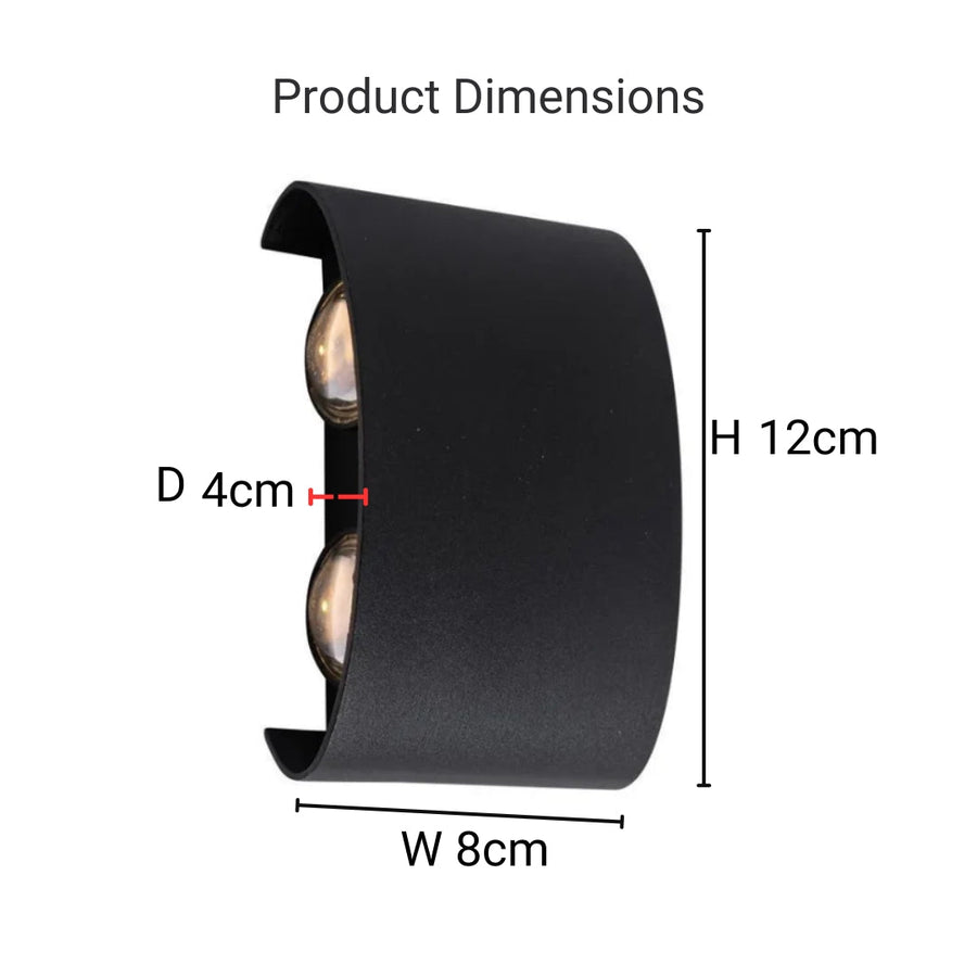 Fantas Aplica LED de Exterior si Interior, 4 Surse x 1W, IP65, Metalic, Negru, 3000K