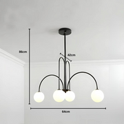 Lustra cu Abajur, Torino, 4xE27, Negru, Metal