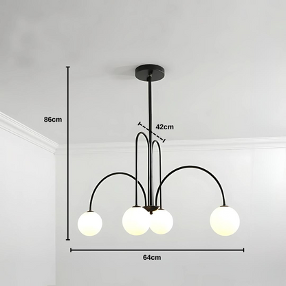 Lustra cu Abajur, Torino, 4xE27, Negru, Metal