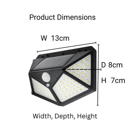 Lampa Solara cu Senzor de Miscare, 100 LED-uri, 20W, IP.65, Negru