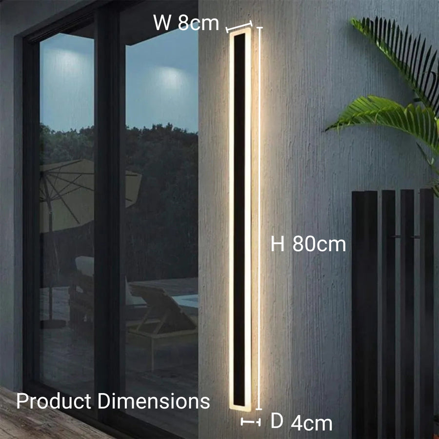 Aplica LED de Exterior Mack, Lungime 80cm, 31W, IP65, Lumina neutra, Metal, Liniar, Negru