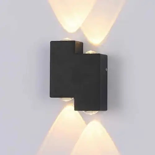 Aplica LED AX232, Exterior, 4 Surse, 4W, Negru, 3000K