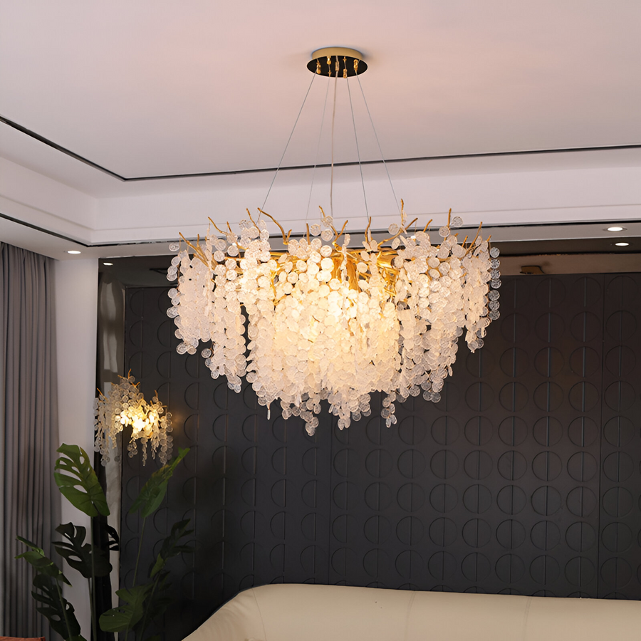 Candelabru Cristal WALTZ Serenade, 6xG9, Auriu, 60cm, Inaltime Reglabila