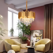 Candelabru BLOIS Nobile, Diametru 40cm, 5x E14 Auriu, Inaltime Reglabila
