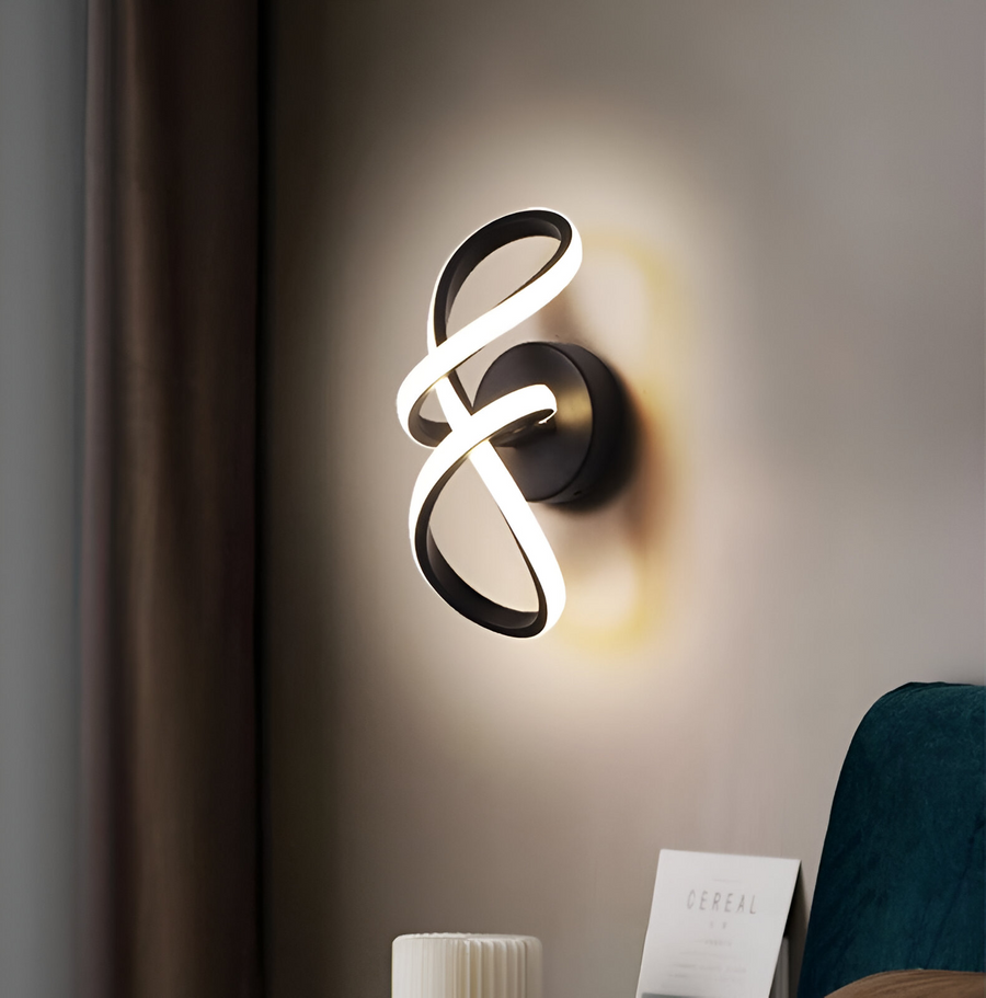 Lustra LED VERTEX Pulse, 13W, Ondulata, Lumina Rece/Calda/Neutra, Negru