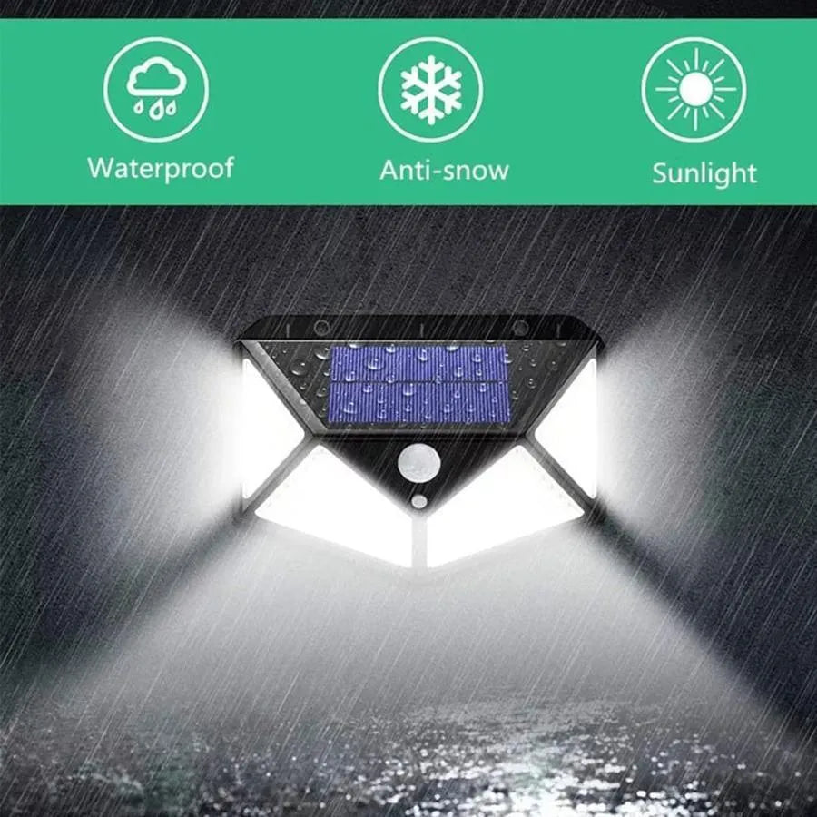 Lampa Solara cu Senzor de Miscare, 100 LED-uri, IP.65, Negru
