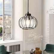 Lustra Clasica Moderna, Suspendata, Monica LC910/3LBK, 3 X E27, Negru, Metal si Sticla, Inaltime Reglabila