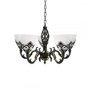 Lustra Rustic COTTAGE, 5XE27, Bronz Antichizat, Metal si Sticla