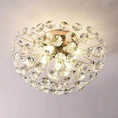 Candelabru Cristal MINUE, 4x G9, Diametru 35cm, Auriu Lucios