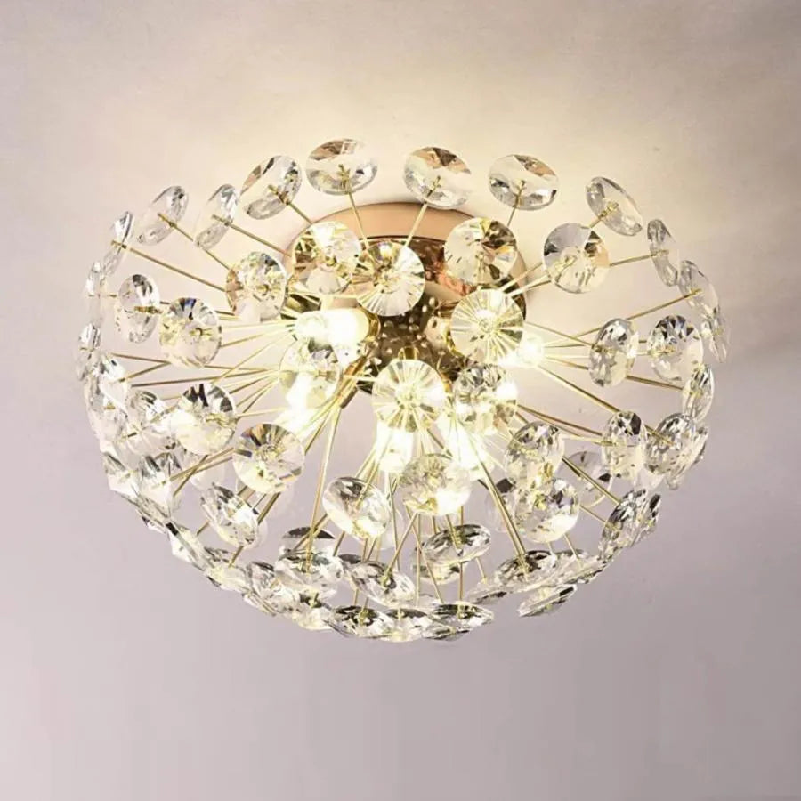 Candelabru Cristal MINUE, 4x G9, Diametru 35cm, Auriu Lucios