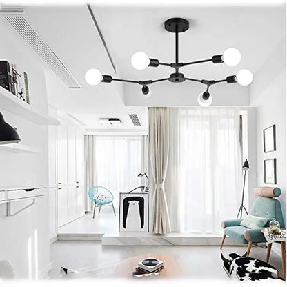 Lustra Architek Hexa, 6xE27, 90x80, Negru, Metal