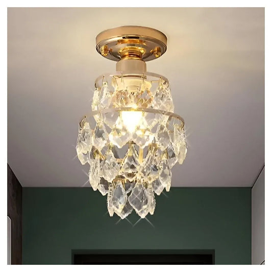 Lustra Ezzelin Cristal, 1xE27, Metal, Auriu