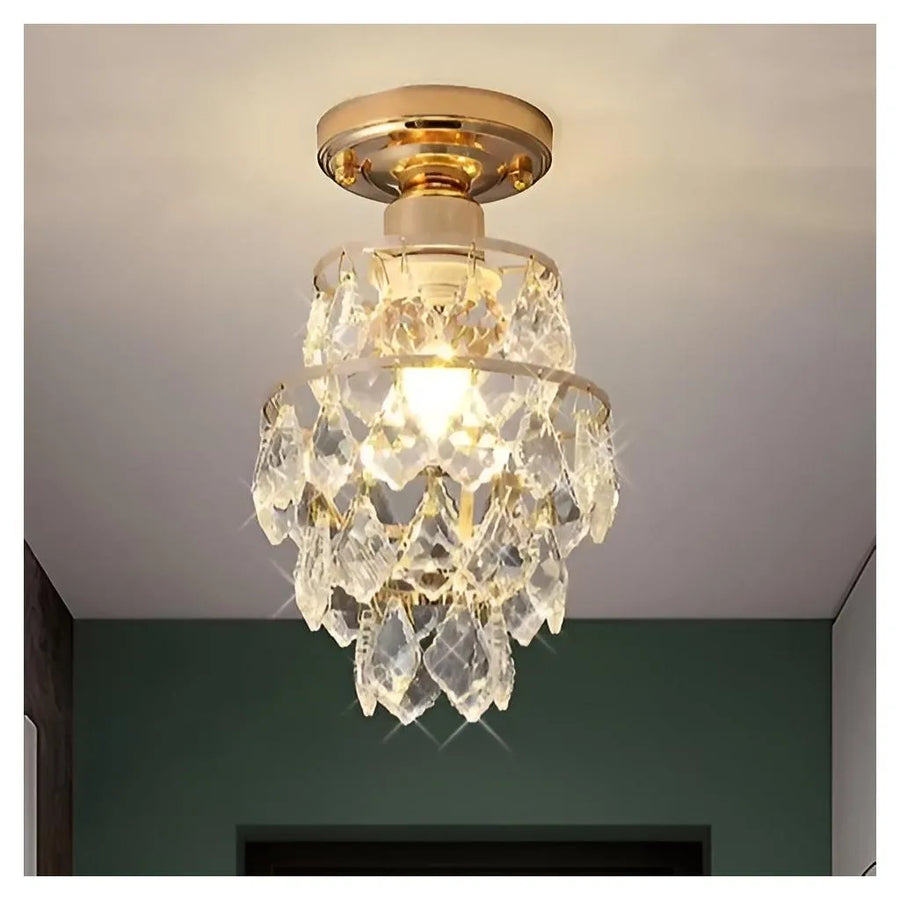 Lustra Ezzelin Cristal, 1xE27, Metal, Auriu