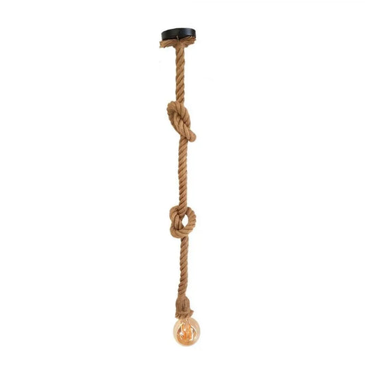 Lustra Vintage CORDA, 1xE27, Rustic, Sfoara si Metal, 100cm, Negru