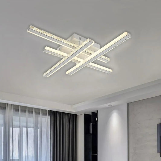 Lustra LED cu telecomanda ABIGAIA 136W, 4 Elemente, Liniara, lumina Rece/Calda/Neutra, Dimabila, Alb