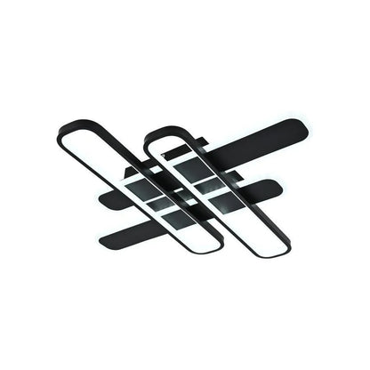 Lustra LED cu telecomanda AFINA 120W, 4 Elemente, lumina Rece/Calda/Neutra, Dimabila, Negru