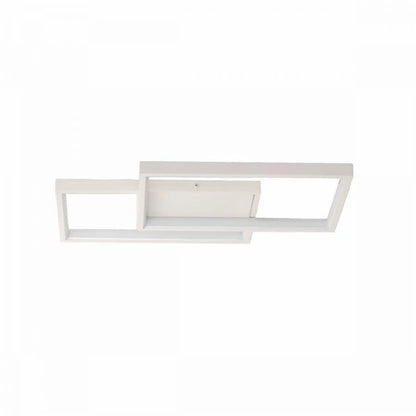 Lustra LED cu telecomanda LANDYN 37W, 2 Patrate, lumina Rece/Calda/Neutra, Dimabila, Alb