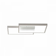 Lustra LED cu telecomanda LANDYN 37W, 2 Patrate, lumina Rece/Calda/Neutra, Dimabila, Alb
