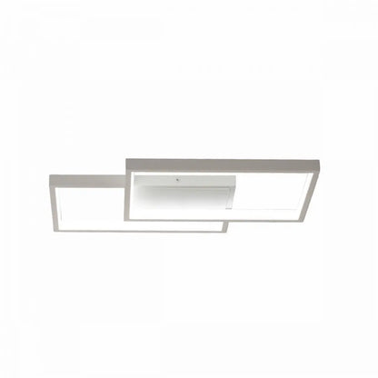 Lustra LED cu telecomanda LANDYN 37W, 2 Patrate, lumina Rece/Calda/Neutra, Dimabila, Alb