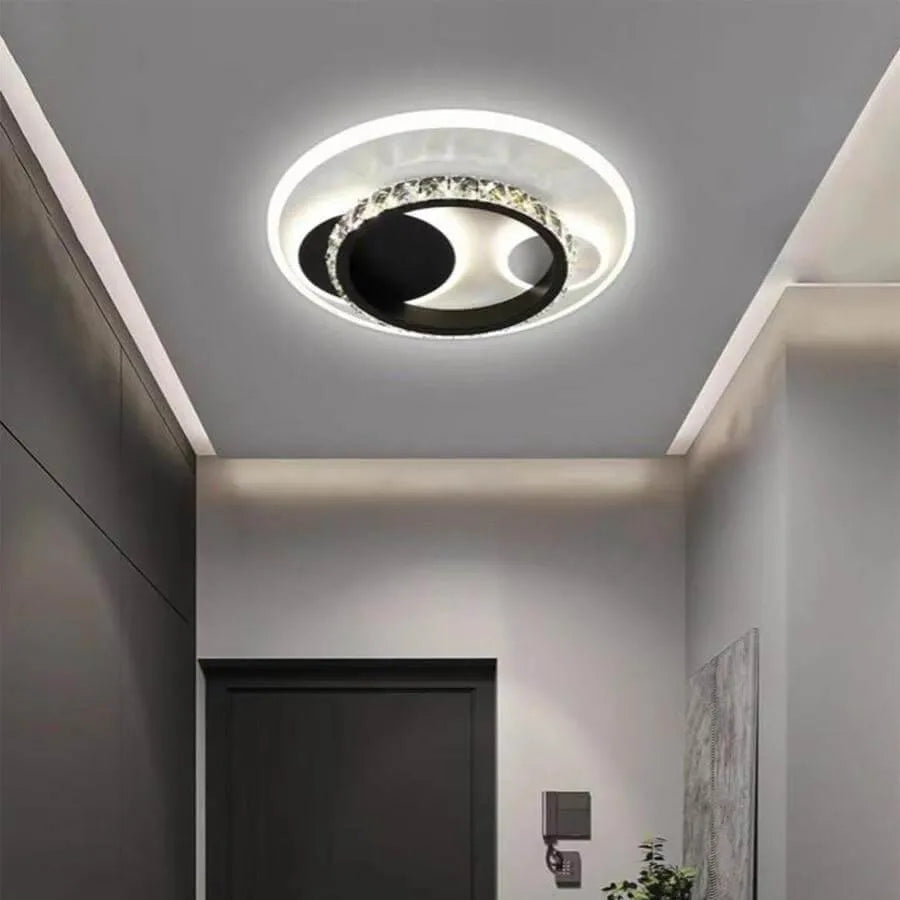 Lustra LED  cu cristal ARIELLA 39W, Rotunda,  lumina Rece/Calda/Neutra, Negru