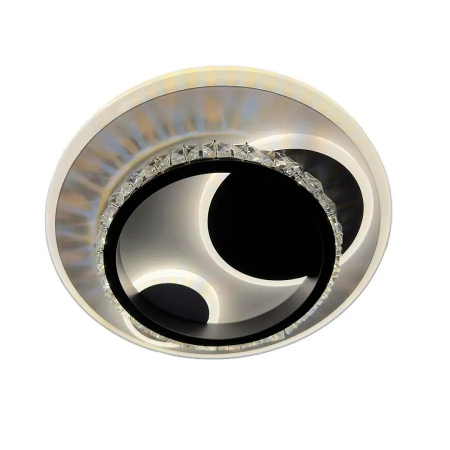 Lustra LED  cu cristal ARIELLA 39W, Rotunda,  lumina Rece/Calda/Neutra, Negru