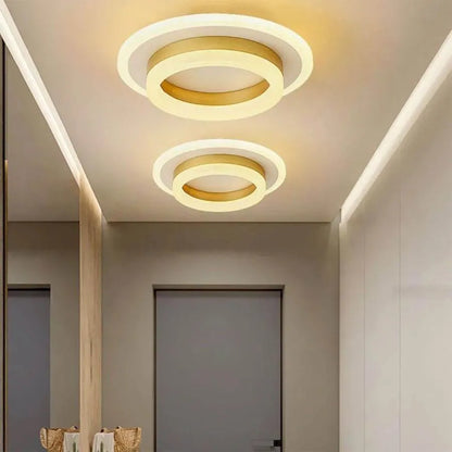 Lustra LED SOLENA ROTONDA 21W, Diametru 20cm, lumina Rece/Calda/Neutra, Alb Auriu