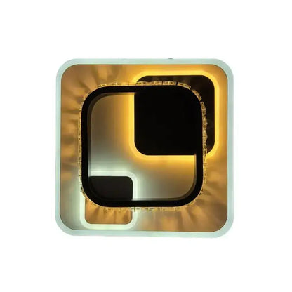 Lustra LED  cu cristal ARIELLA 39W, Patrata,  lumina Rece/Calda/Neutra, Negru