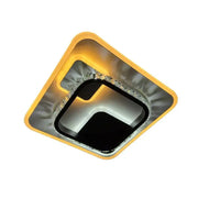 Lustra LED  cu cristal ARIELLA 39W, Patrata,  lumina Rece/Calda/Neutra, Negru