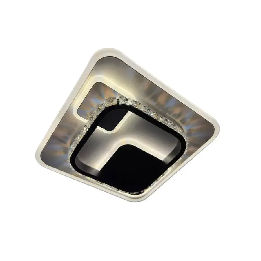 Lustra LED  cu cristal ARIELLA 39W, Patrata,  lumina Rece/Calda/Neutra, Negru