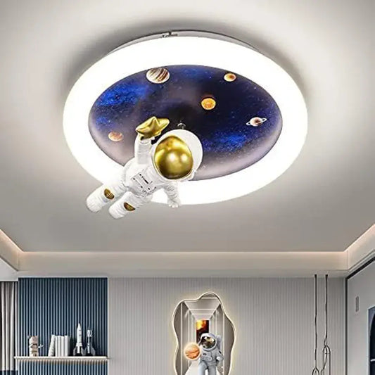 Lustra LED ASTRONAUT cu telecomanda, 51W, lumina Rece/Calda/Neutra, Alb Albastru