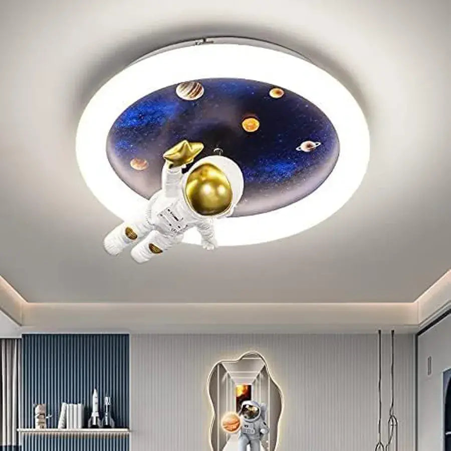 Lustra LED ASTRONAUT cu telecomanda, 51W, lumina Rece/Calda/Neutra, Alb Albastru