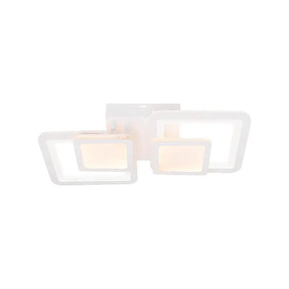 Lustra LED cu telecomanda BALANS 44W, 2 Patrate, lumina Rece/Calda/Neutra, Dimabila, Alb