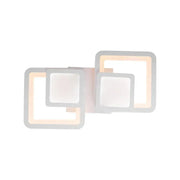 Lustra LED cu telecomanda BALANS 44W, 2 Patrate, lumina Rece/Calda/Neutra, Dimabila, Alb