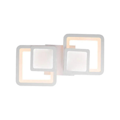Lustra LED cu telecomanda BALANS 44W, 2 Patrate, lumina Rece/Calda/Neutra, Dimabila, Alb