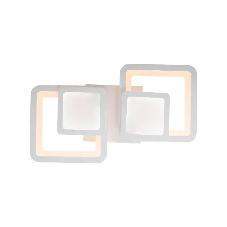 Lustra LED cu telecomanda BALANS 44W, 2 Patrate, lumina Rece/Calda/Neutra, Dimabila, Alb