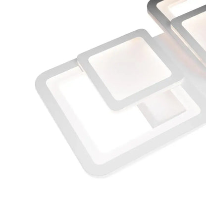 Lustra LED cu telecomanda BALANS 44W, 2 Patrate, lumina Rece/Calda/Neutra, Dimabila, Alb