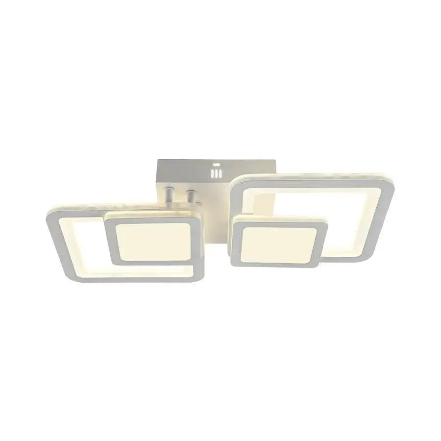 Lustra LED cu telecomanda BALANS 44W, 2 Patrate, lumina Rece/Calda/Neutra, Dimabila, Alb