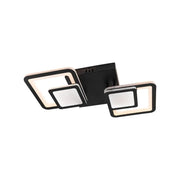 Lustra LED cu telecomanda BALANS 44W, 2 Patrate, lumina Rece/Calda/Neutra, Dimabila, Negru