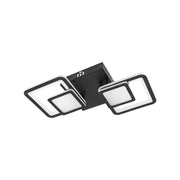 Lustra LED cu telecomanda BALANS 44W, 2 Patrate, lumina Rece/Calda/Neutra, Dimabila, Negru